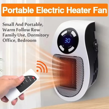 500W Mini Portable Electric Heater Plug-in · Remote · Room Warmer