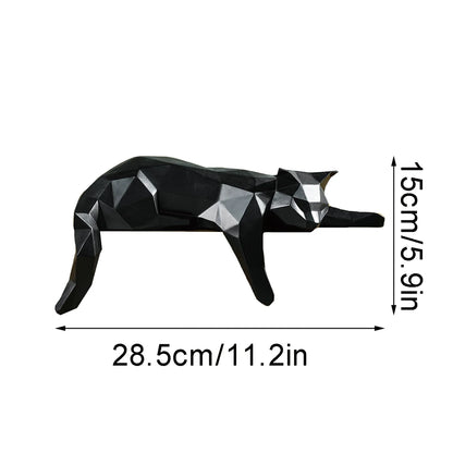 White & Black Cat Statue