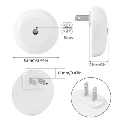 Plug-in LED Night Light: Dusk-to-Dawn Auto Sensor, Dimming.