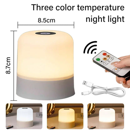 RGB Touch Lamp: Rechargeable, Remote, Portable.