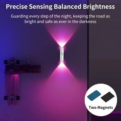 Dual-Head RGB Motion Sensor Wall Lamp: Rechargeable, Magnetic.