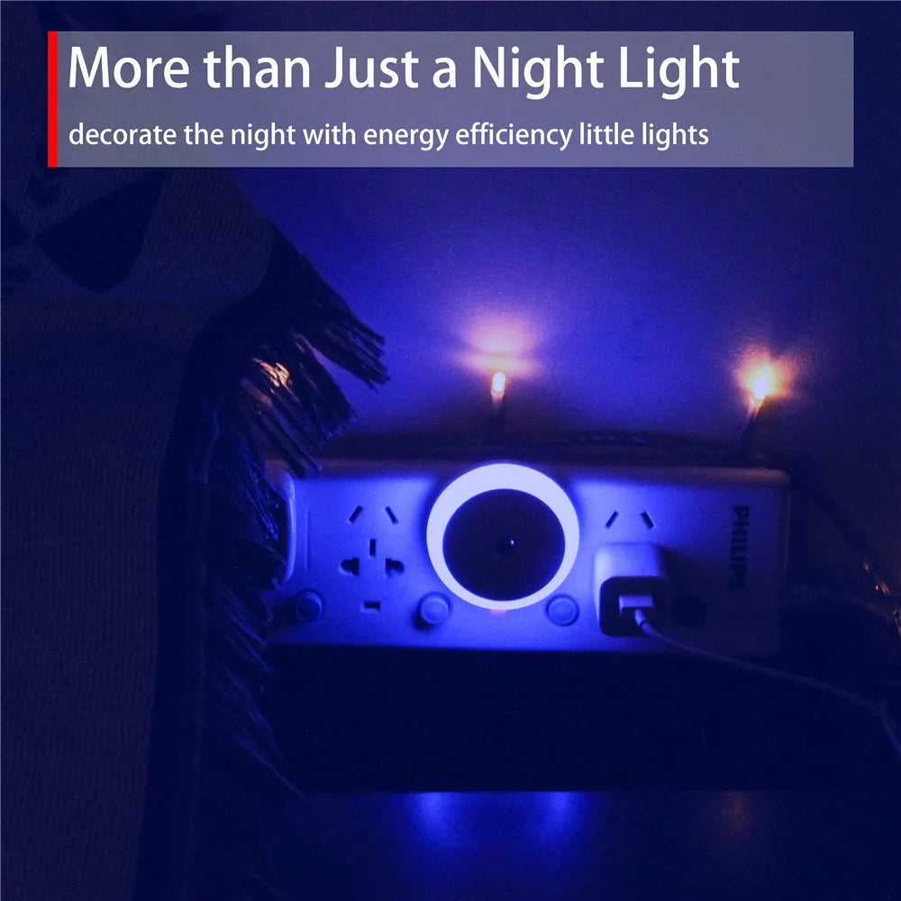 Plug-in LED Night Light: Dusk-to-Dawn Auto Sensor, Dimming.