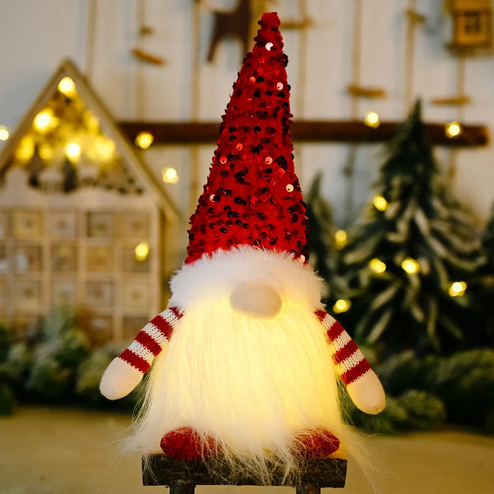 Glowing Gnome Christmas Faceless Doll