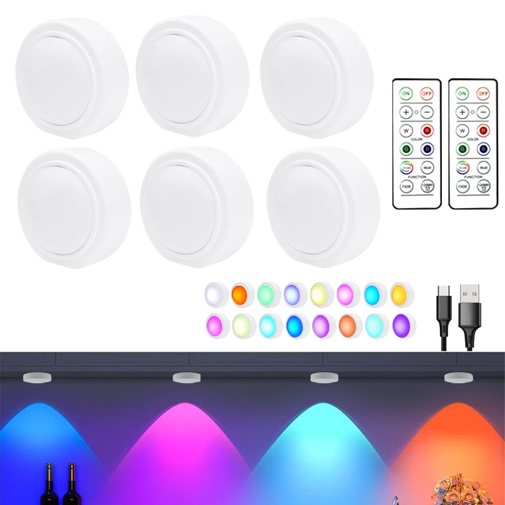 RGB 16-Color USB LED Light Dimmable · Remote