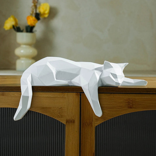 White & Black Cat Statue