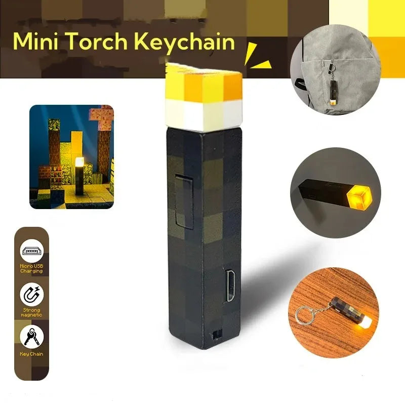 Rechargeable LED Mini Torch Keychain (USB, backpack pendant, gift).