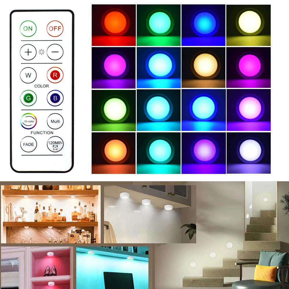 RGB 16-Color USB LED Light Dimmable · Remote