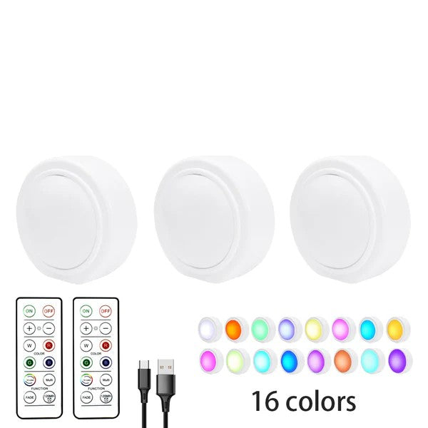 RGB 16-Color USB LED Light Dimmable · Remote