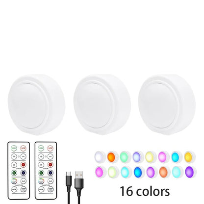 RGB 16-Color USB LED Light Dimmable · Remote
